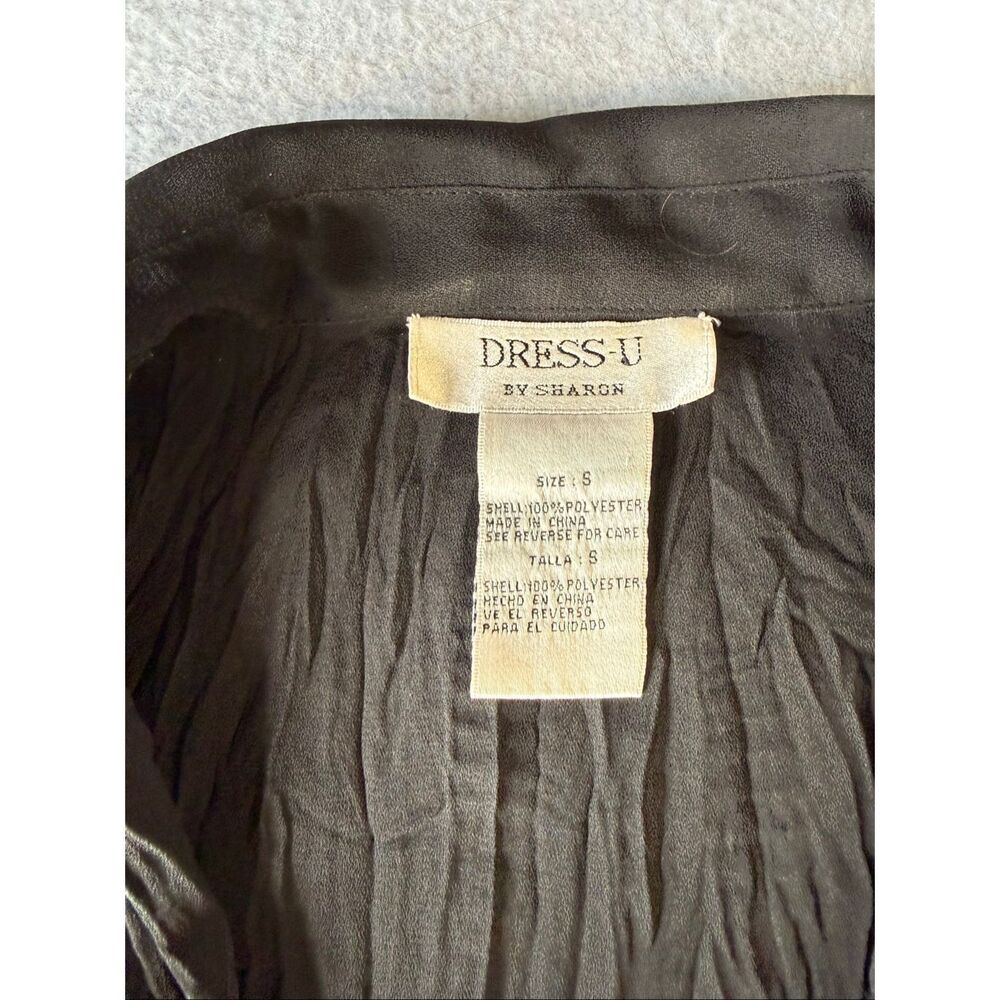 Y2K Whimsigoth romantic fairycore flare sleeve button down shirred/smocked blous - Picture 2 of 5